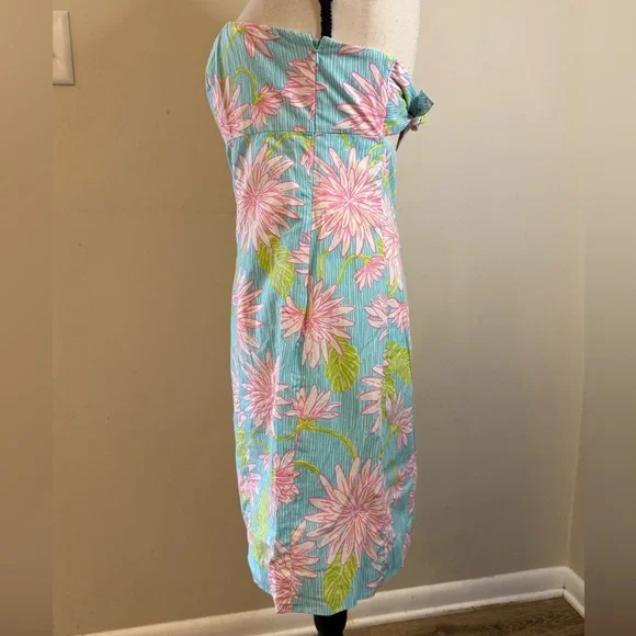 Lilly Pulitzer vintage strapless floral midi dress SZ 6 - Picture 3 of 14